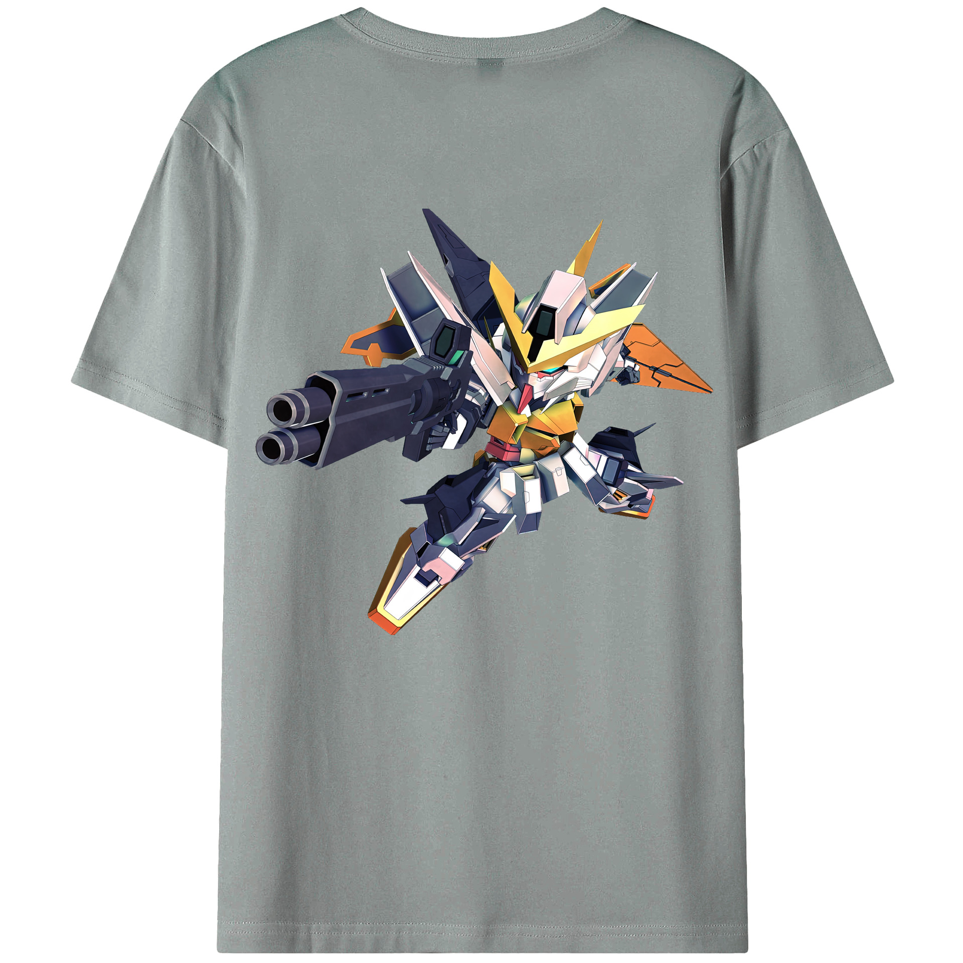 （画像用） 機動戦士ガンダム Mobile Suit Gundam 綿100％ メンズ半袖Tシャツ（バックプリント） 通気性